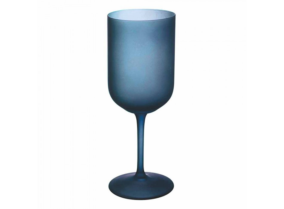 Copas de vino de colores en vidrio esmerilado con efecto hielo 12 piezas - Norvegio Viadurini