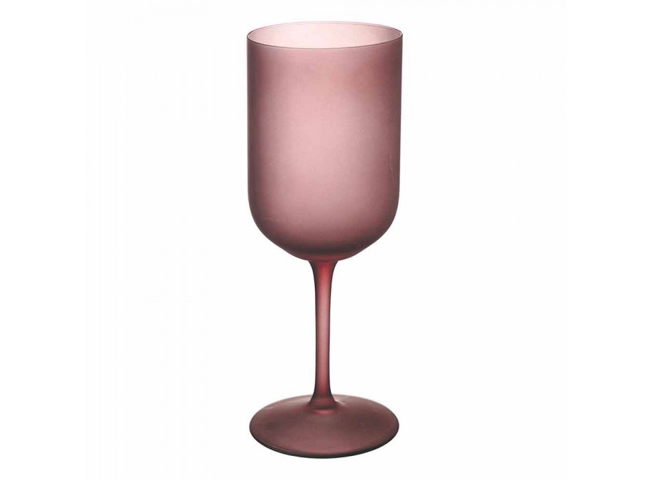 Copas de vino de colores en vidrio esmerilado con efecto hielo 12 piezas - Norvegio Viadurini