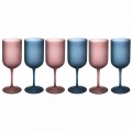 Copas de vino de colores en vidrio esmerilado con efecto hielo 12 piezas - Norvegio