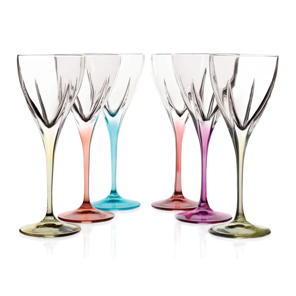 Vasos de licor en cristal ecológico coloreado o transparente 12 piezas - Amalgama Viadurini