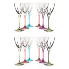 Vasos de licor en cristal ecológico coloreado o transparente 12 piezas - Amalgama Viadurini