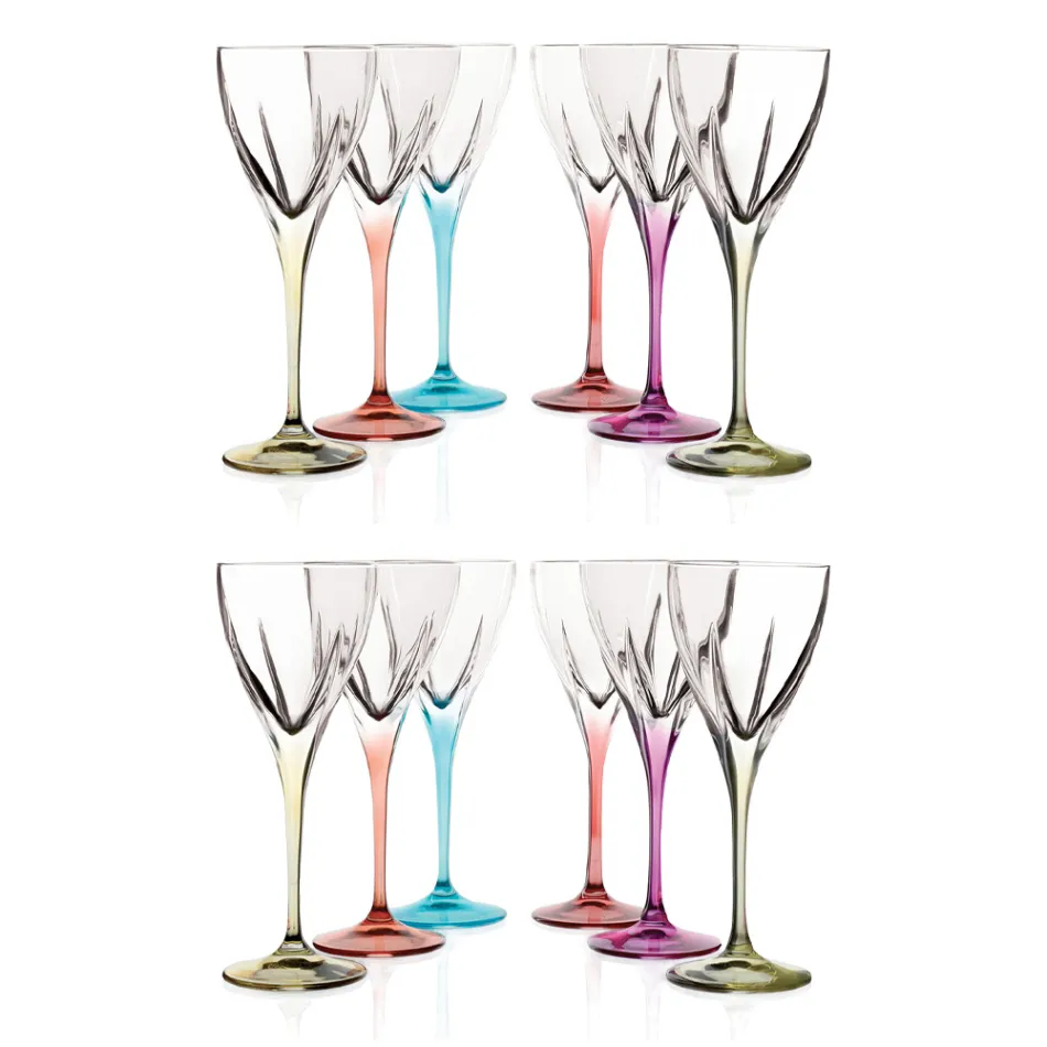 Vasos de licor en cristal ecológico coloreado o transparente 12 piezas - Amalgama Viadurini