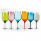 Copas de vino de color blanco o rojo en vidrio 3 Variantes 12 Piezas - Aperi Viadurini