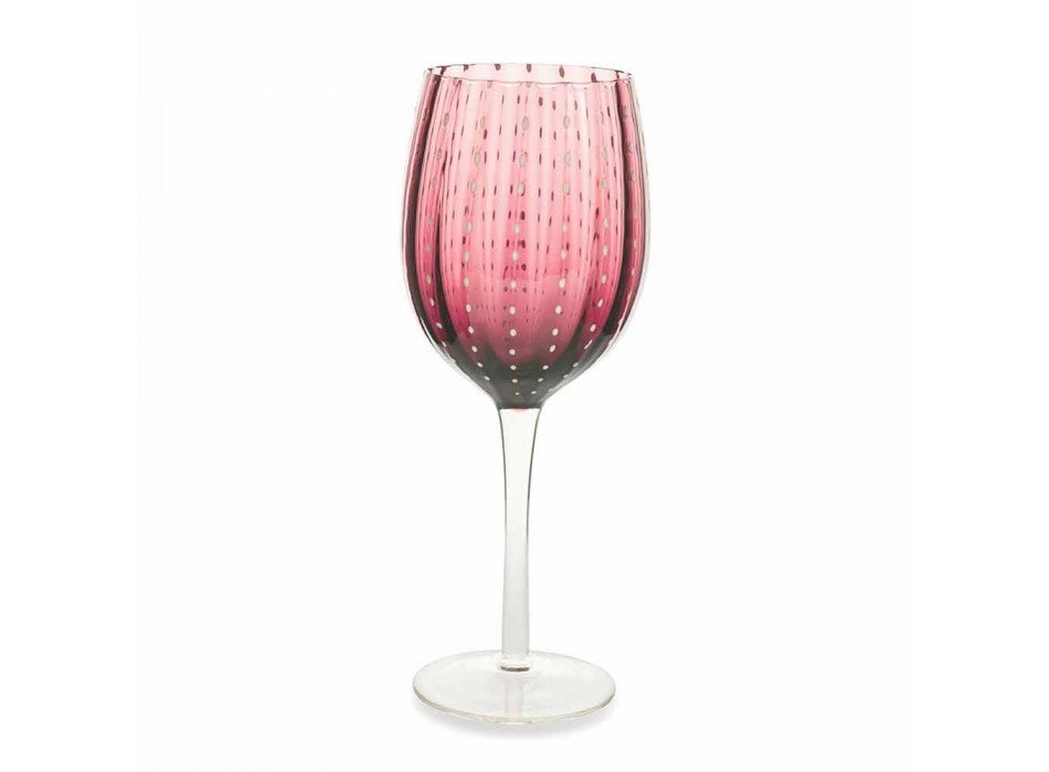 Copas de vino de vidrio de colores y modernas 12 piezas Servicio elegante - Persia Viadurini