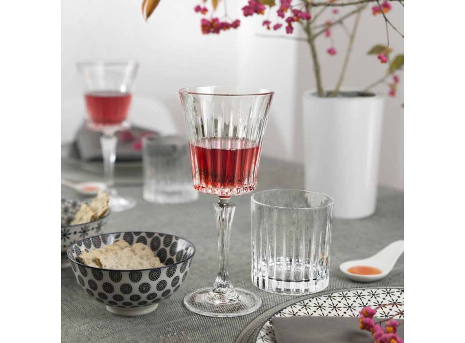 Diseño de copas de vino y cóctel de lujo en Eco Crystal 12 Piezas - Senzatempo Viadurini