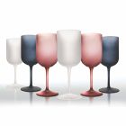 Copas de vino de vidrio esmerilado con efecto grava de colores, 12 piezas - Otoño Viadurini
