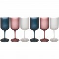 Copas de vino de vidrio esmerilado con efecto grava de colores, 12 piezas - Otoño