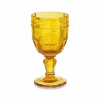 Copas de vino de colores en vidrio con decoración Arabescato, servicio de 12 piezas - Tornillo Viadurini