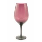Copas de vino en vidrio de color gris, morado o aguamarina 12 piezas - Aperi Viadurini