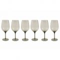 Copas de vino en vidrio de color gris, morado o aguamarina 12 piezas - Aperi