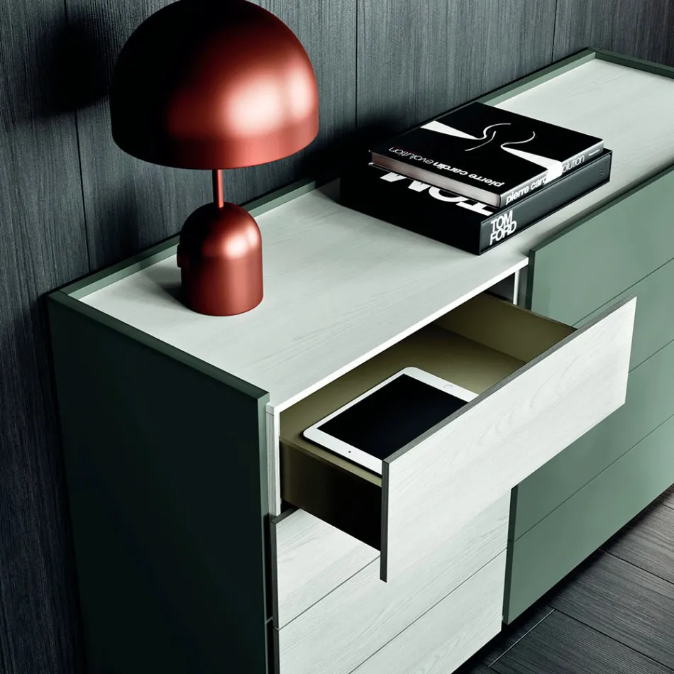 Habitación completa con 4 elementos de diseño moderno Made in Italy - Mallorca Viadurini