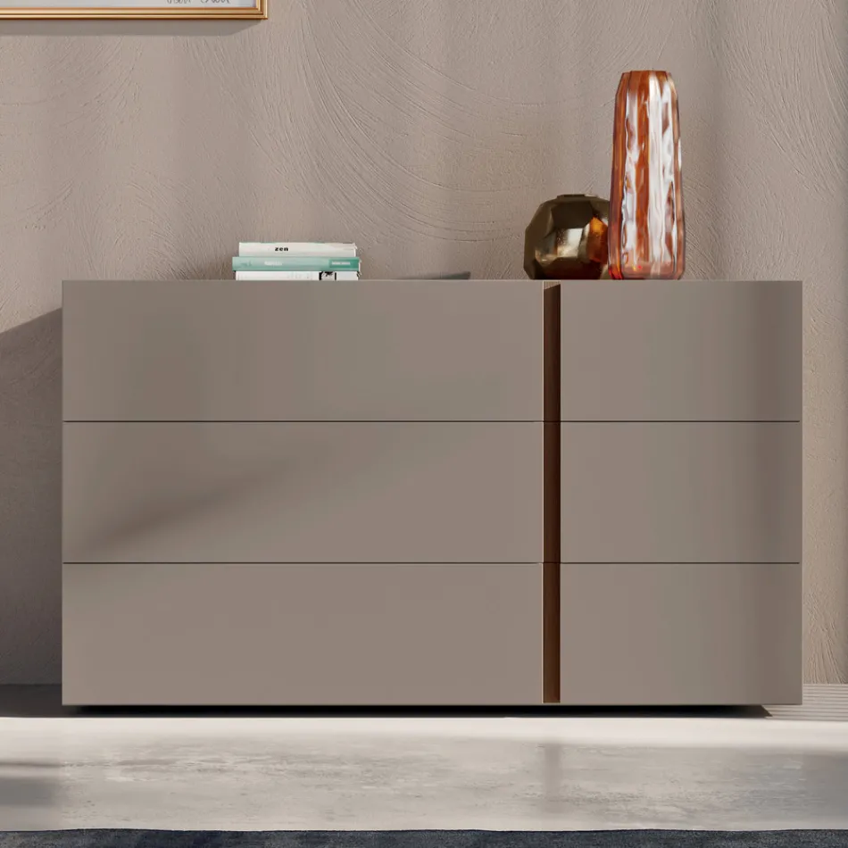 Dormitorio con 4 elementos de estilo moderno Made in Italy de alta calidad - Minorco Viadurini