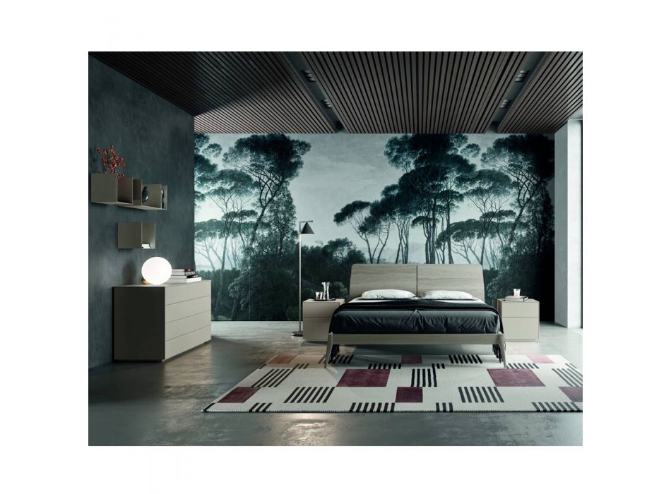 Dormitorio completo con 4 elementos Made in Italy de alta calidad - Odema Viadurini