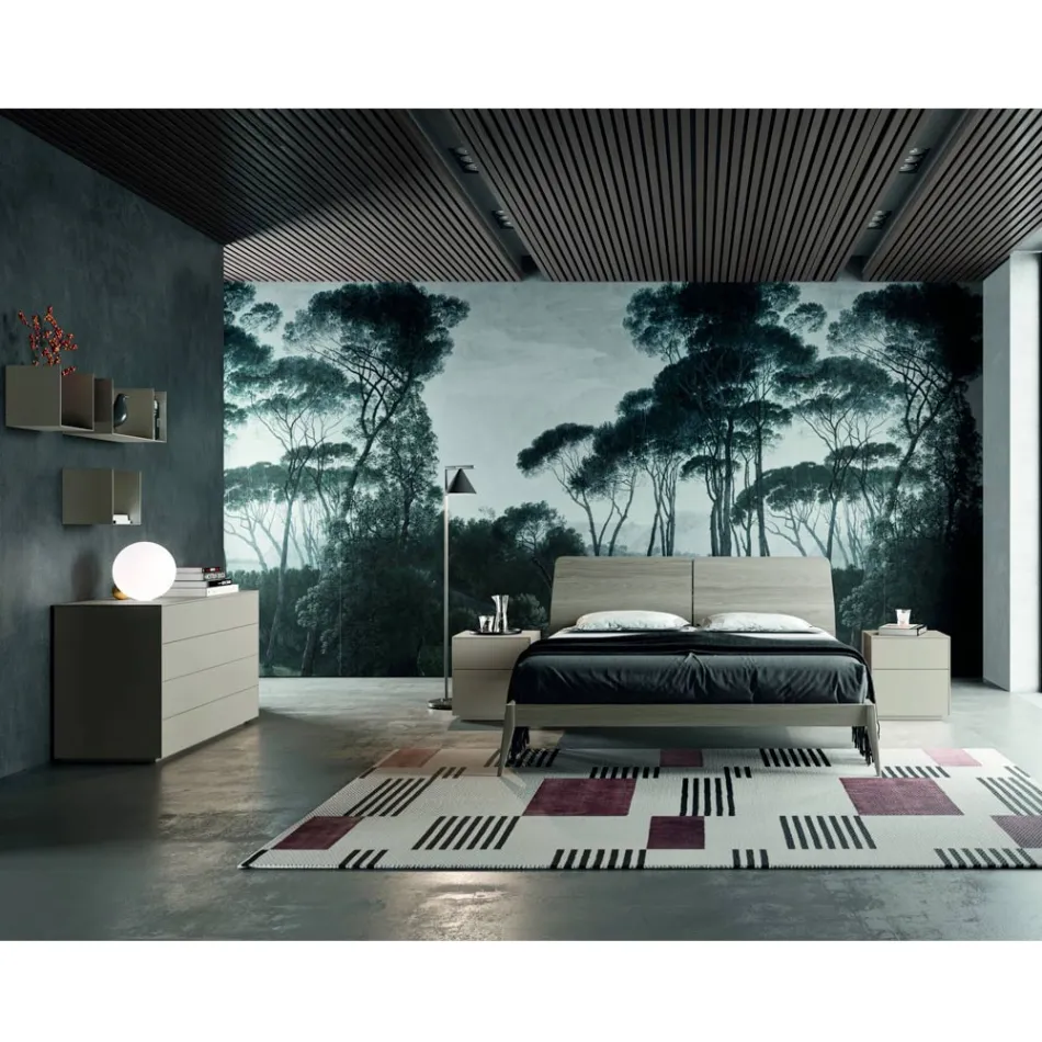 Dormitorio completo con 4 elementos Made in Italy de alta calidad - Odema Viadurini