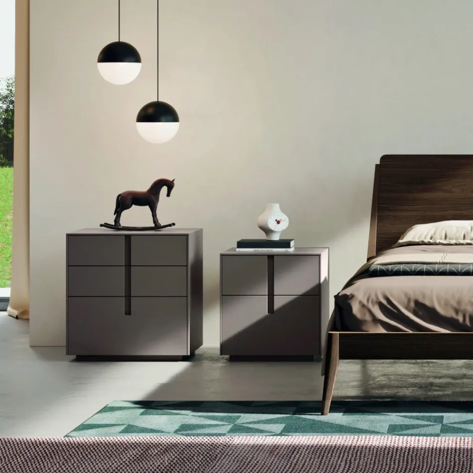 Dormitorio completo con 5 elementos de estilo moderno Made in Italy - Savanna Viadurini