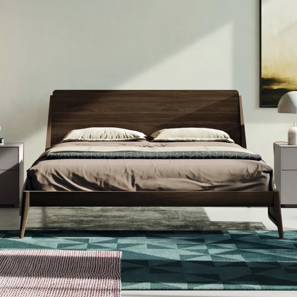 Dormitorio completo con 5 elementos de estilo moderno Made in Italy - Savanna Viadurini