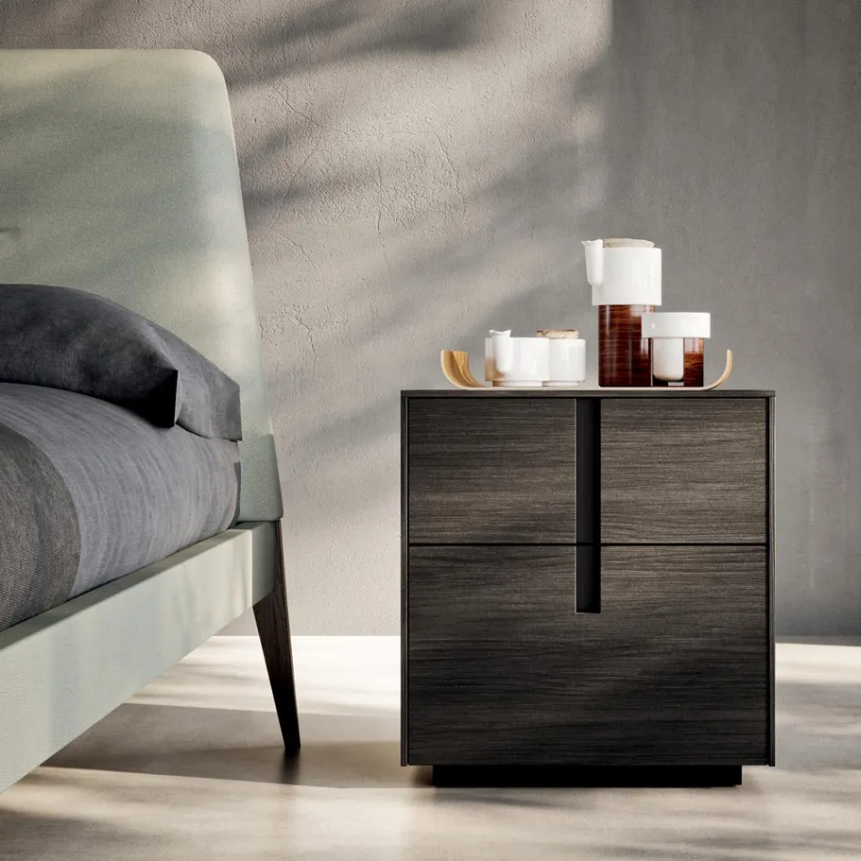 Dormitorio doble con 5 elementos de estilo moderno Made in Italy - Octavia Viadurini