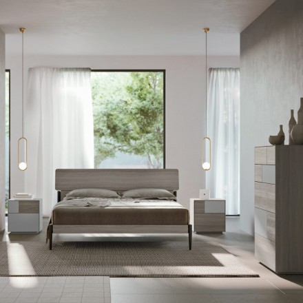 Dormitorio moderno con 4 elementos de estilo moderno Made in Italy - Lusinda Viadurini