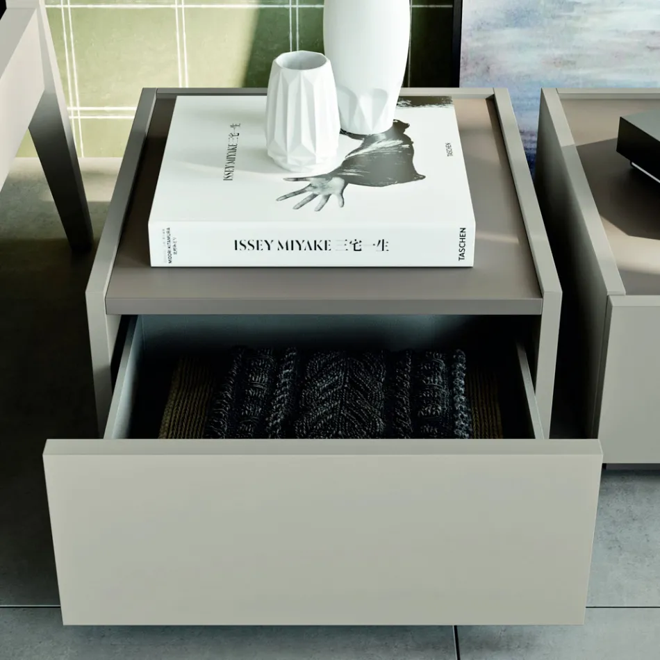 Dormitorio moderno de 5 elementos en un estilo moderno Made in Italy - Melodia Viadurini