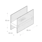 Chimenea de suelo de bioetanol en metal blanco y cristal templado - Timon Viadurini