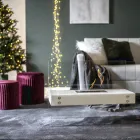 Chimenea de suelo de bioetanol en metal blanco y cristal templado - Timon Viadurini