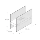 Chimenea de piso de bioetanol en metal negro y vidrio templado - Violante Viadurini