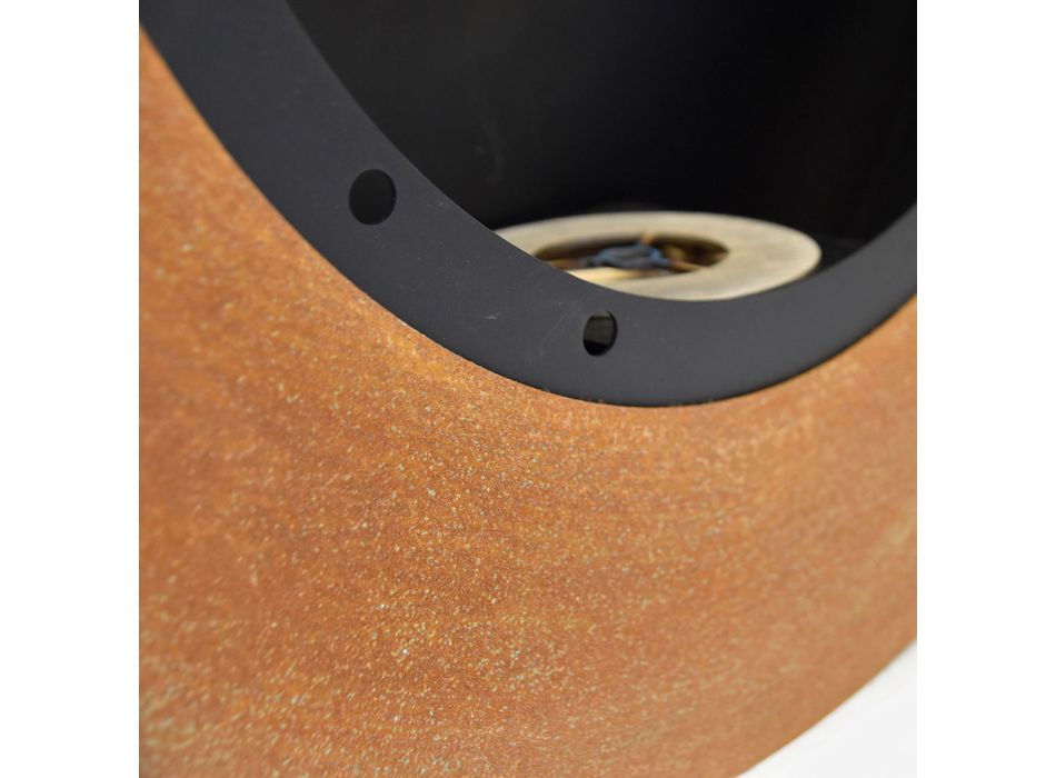 Chimenea de bioetanol de pared en acero pintado de diseño ovalado - Guiscard Viadurini