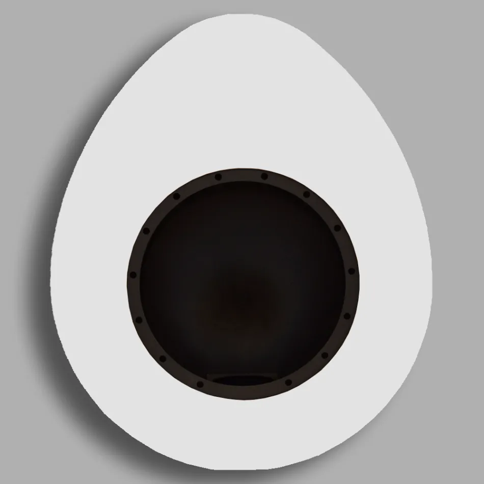 Chimenea de bioetanol de pared en acero pintado de diseño ovalado - Guiscard Viadurini