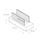 Chimenea de mesa de bioetanol en vidrio templado y metal negro - Fiandre Viadurini