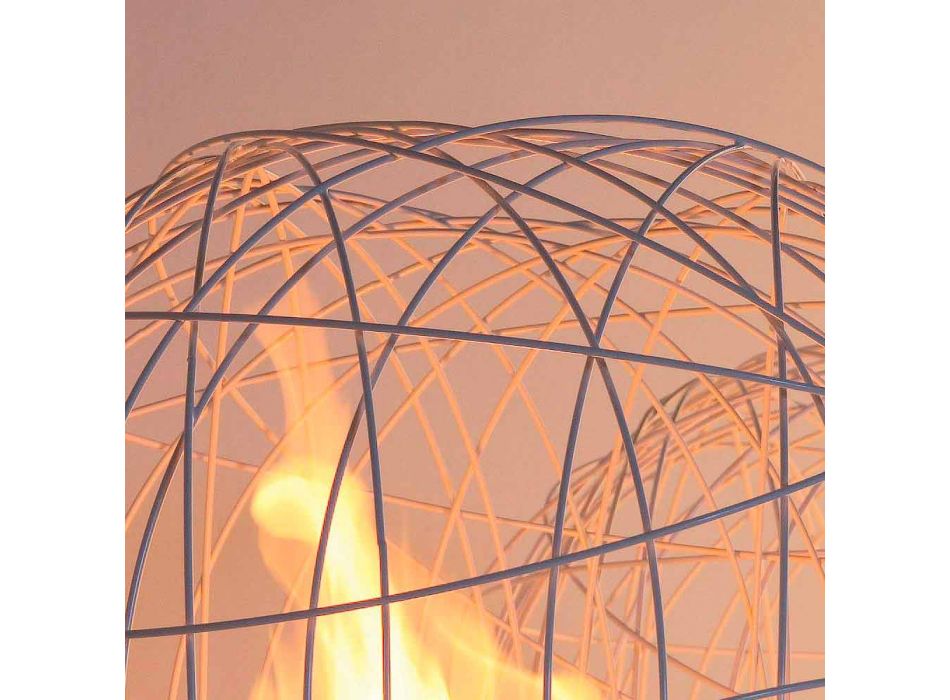 acero mesa / suelo chimenea de bioetanol forma de esfera Henry Viadurini