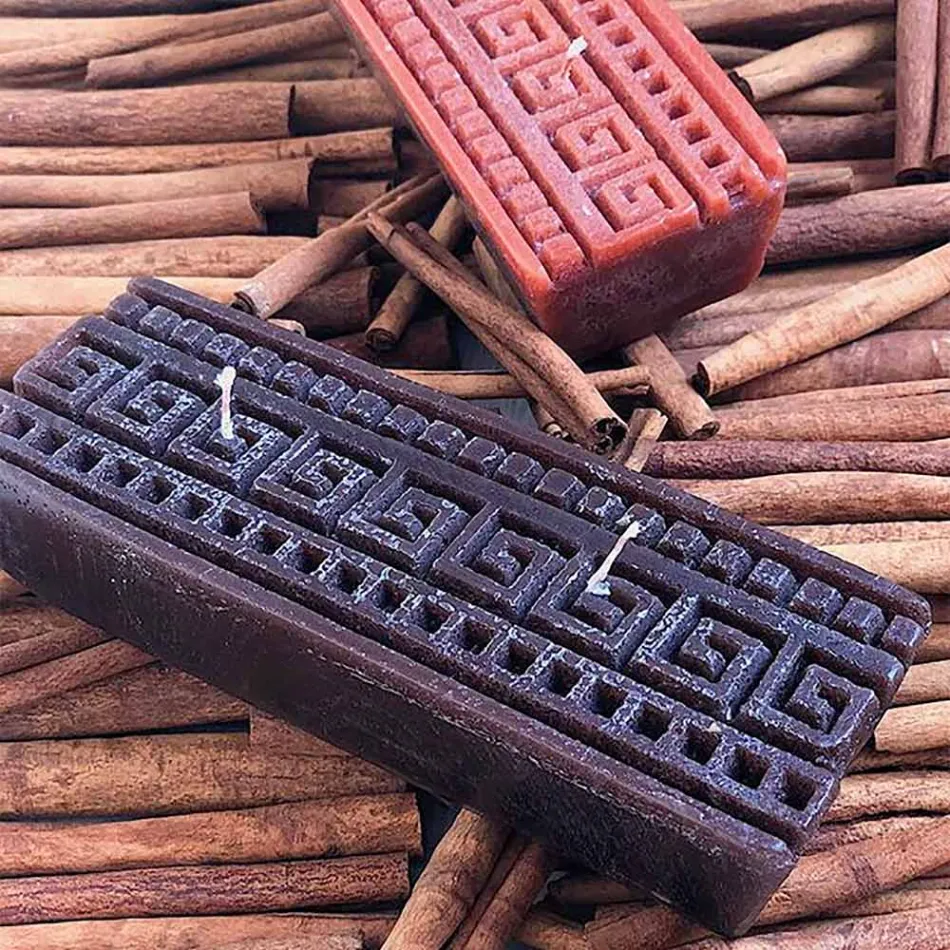 Vela perfumada de canela rectangular artesanal Made in Italy - Alissa Viadurini