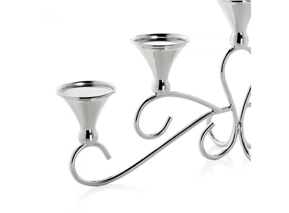 5 candelabros armados en metal plateado de lujo diseño italiano - Peleo Viadurini