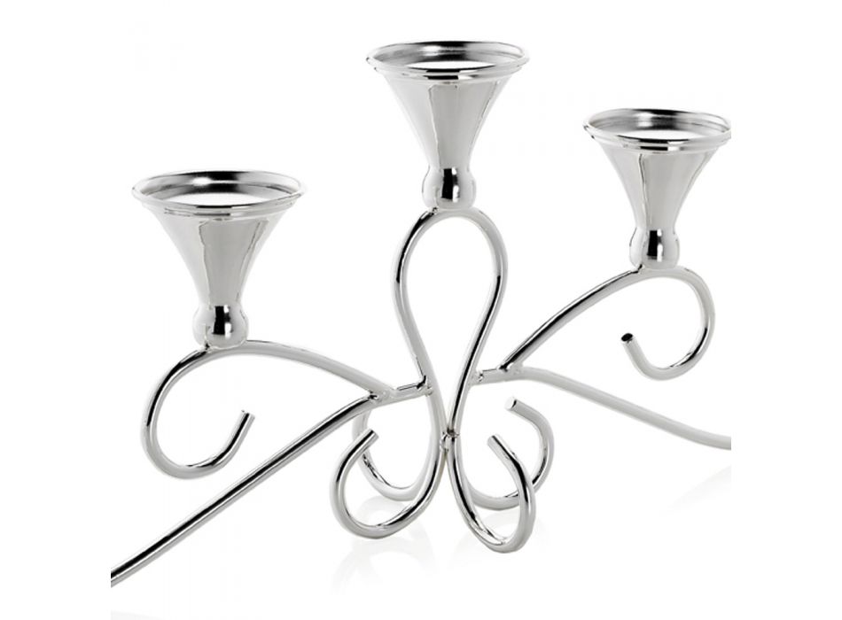 5 candelabros armados en metal plateado de lujo diseño italiano - Peleo Viadurini