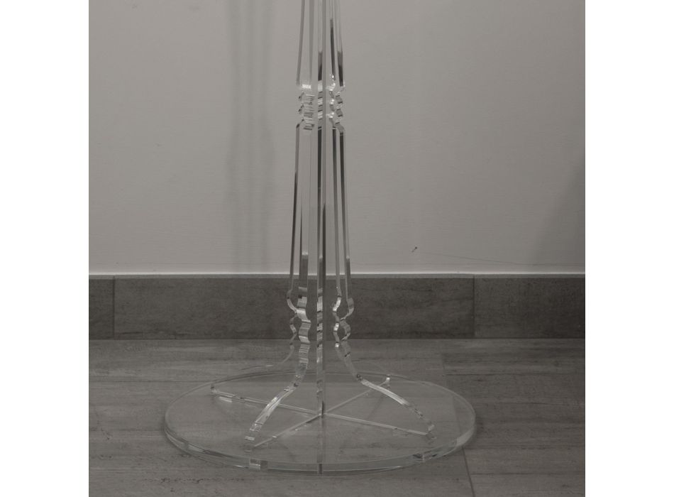 Candelabro de piso 5 llamas en cristal acrílico transparente - Gloriano Viadurini