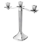 Candelabro de lujo de 3 filas en metal plateado con purpurina - Sbrillo Viadurini