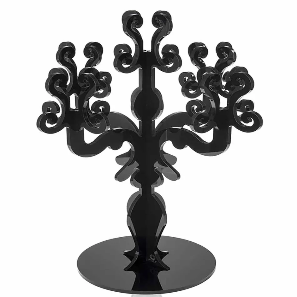 Candelabros renacentistas de diseño alto, 5 brazos en plexiglás Aragon Viadurini