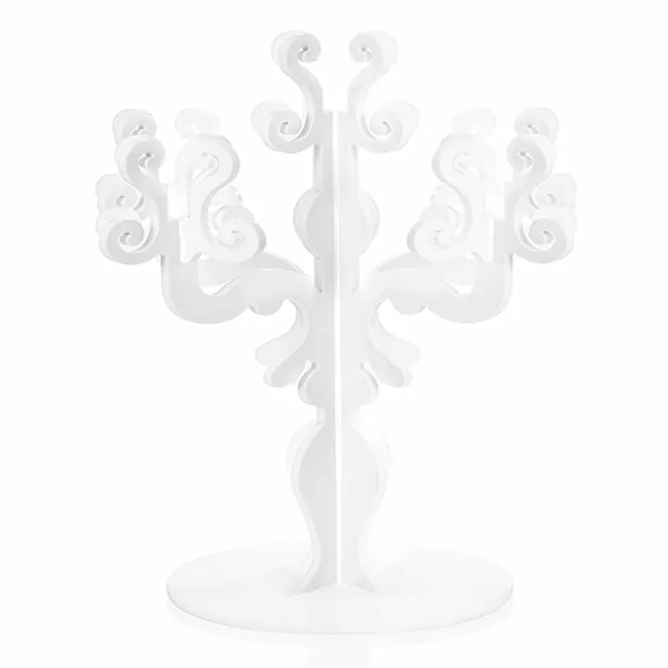 Candelabros renacentistas de diseño alto, 5 brazos en plexiglás Aragon Viadurini