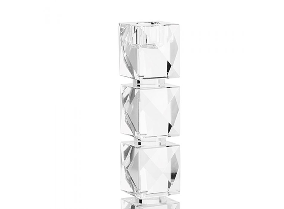 Candelabro de cristal de diseño geométrico de lujo Made in Italy - Engarda Viadurini