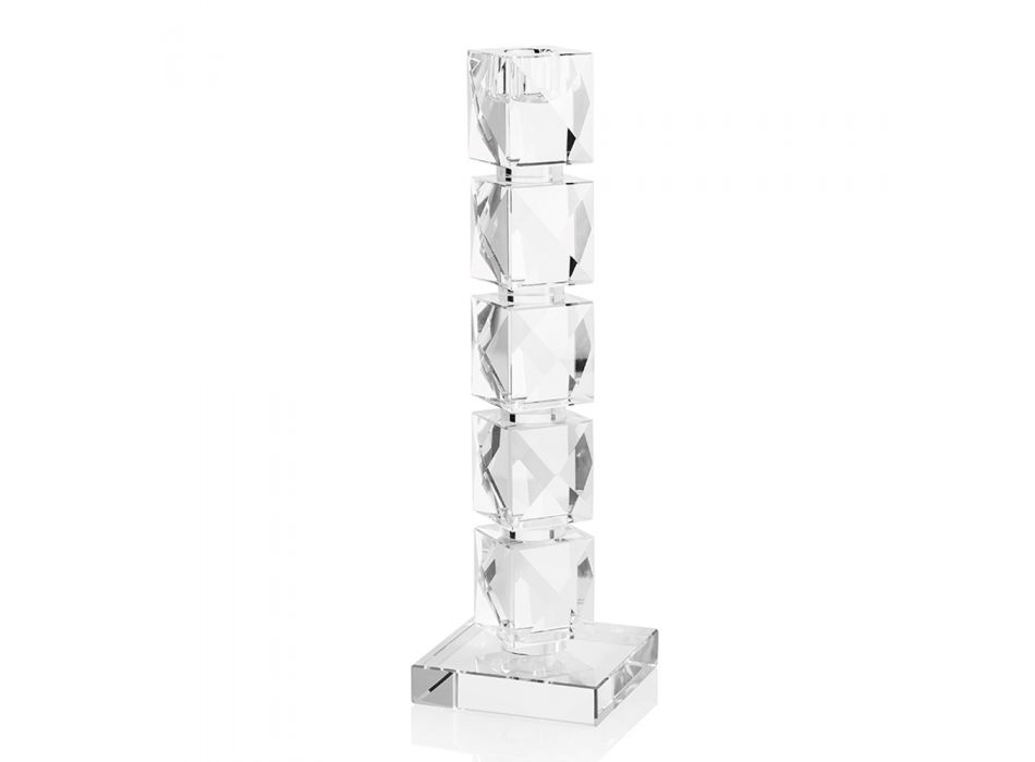 Candelabro de cristal de diseño geométrico de lujo Made in Italy - Engarda Viadurini