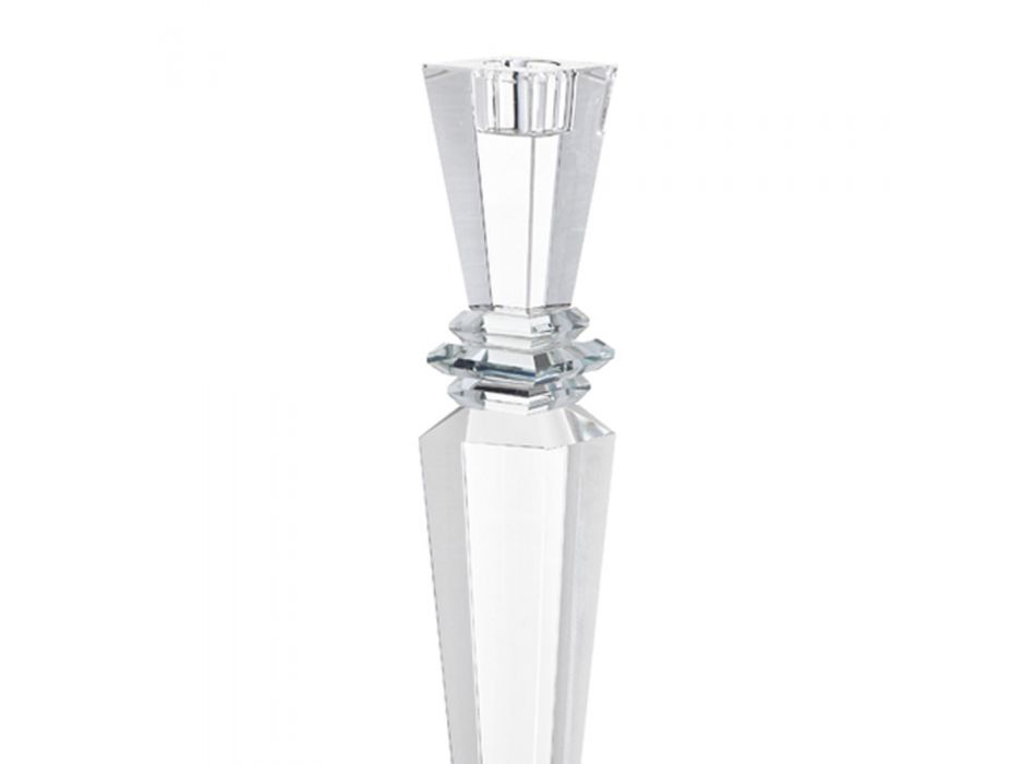 Candelabro de cristal precioso de diseño de lujo italiano 2 alturas - Mercedes Viadurini