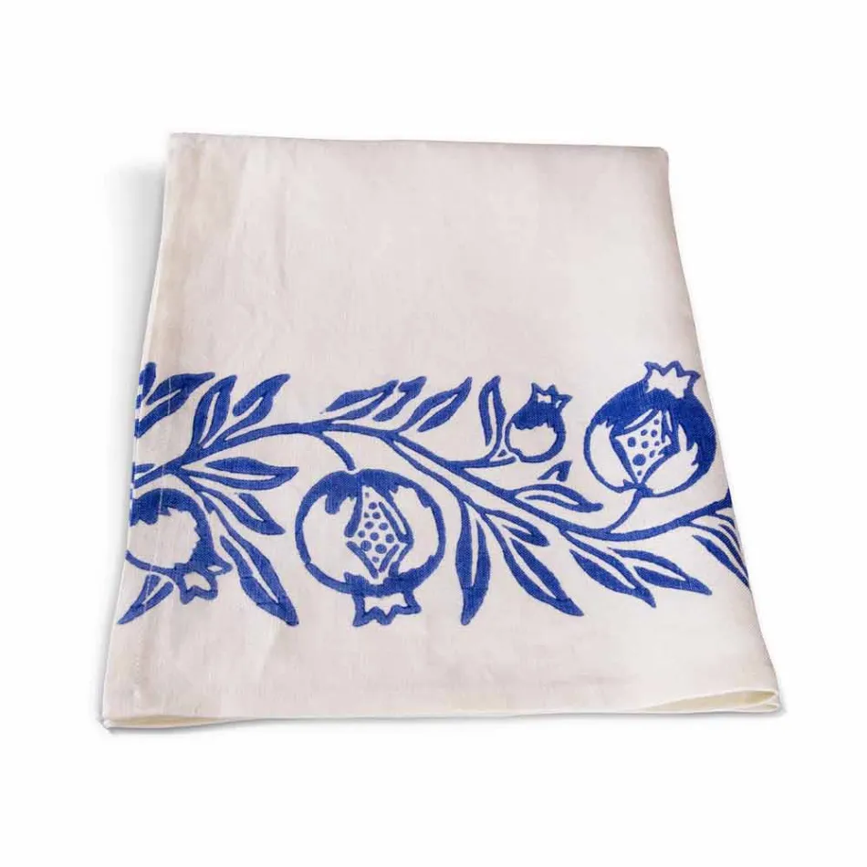 Lienzo de lino de artesanía italiana con diseño impreso a mano - Marcas comerciales Viadurini