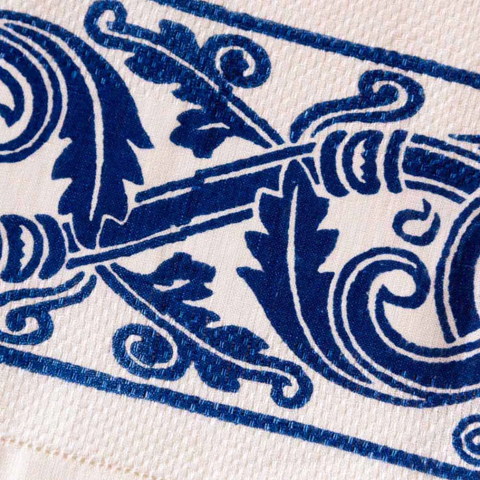 Lienzo de lino de artesanía italiana con diseño impreso a mano - Marcas comerciales Viadurini