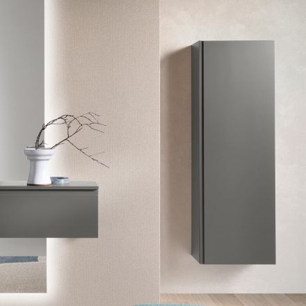 Perchero de melamina lacada con puerta de MDF y estante interior - Lunis Viadurini