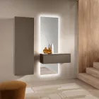 Perchero de melamina lacada con puerta de MDF y estante interior - Lunis Viadurini