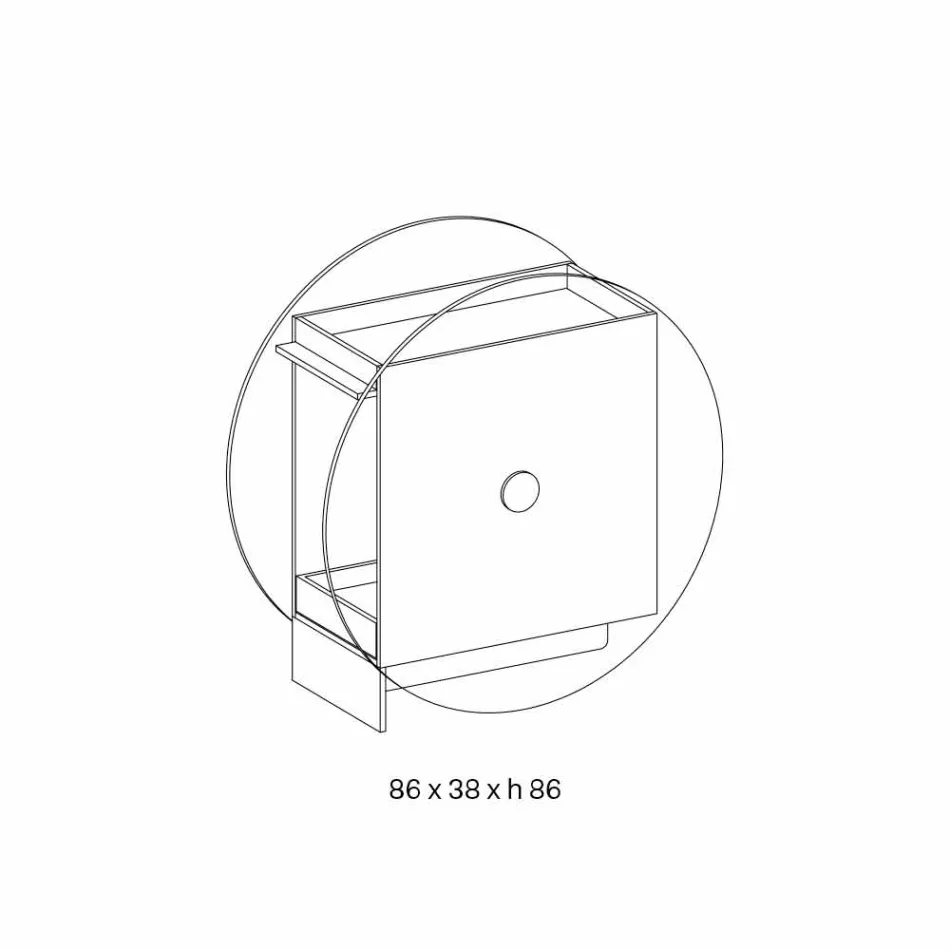 Carrito de bar en vidrio extraclaro con ruedas y bandeja extraíble - Pigolo Viadurini