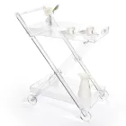 Carrito de Cocina 4 Ruedas en Plexiglás Transparente o con Madera - Magimbo Viadurini