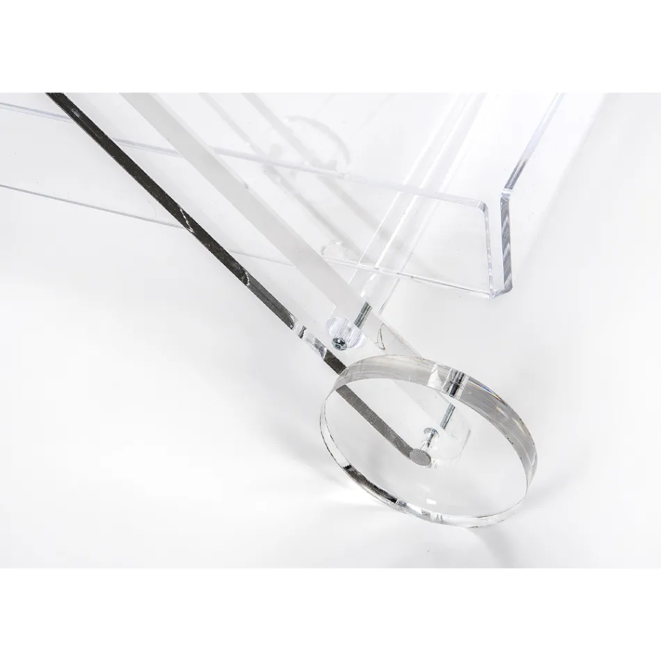 Carrito de Cocina 4 Ruedas en Plexiglás Transparente o con Madera - Magimbo Viadurini