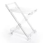 Carrito de Cocina 4 Ruedas en Plexiglás Transparente o con Madera - Magimbo Viadurini