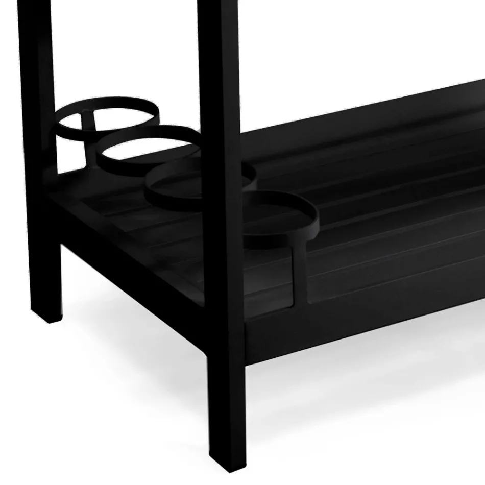 Carro de Aluminio con Diferentes Acabados con Ruedas y 3 Estantes - Carpa Viadurini