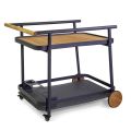 Carro de aluminio en diferentes acabados con ruedas y detalles de teca - Carpa